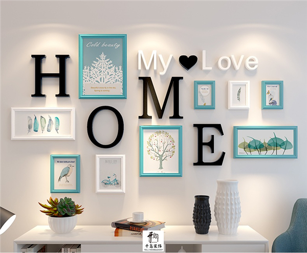 幾何圖形拼貼照片墻，美觀又有趣