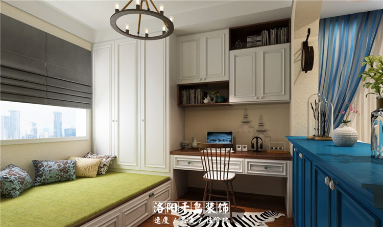 盛唐至尊地中海風(fēng)格開(kāi)放式書房裝修效果圖