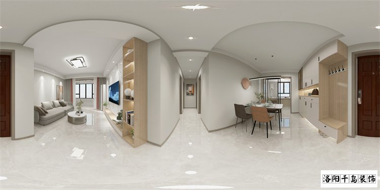 洛陽鴻運小區(qū)100㎡舊房改造現(xiàn)代簡約風裝修案例